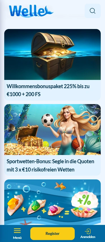 welle mobile bonuses page